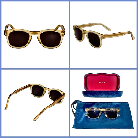 Gucci Sunglasses. Transparent Brown Frame w/ Grey Lenses. NEW - Picture 9 of 9